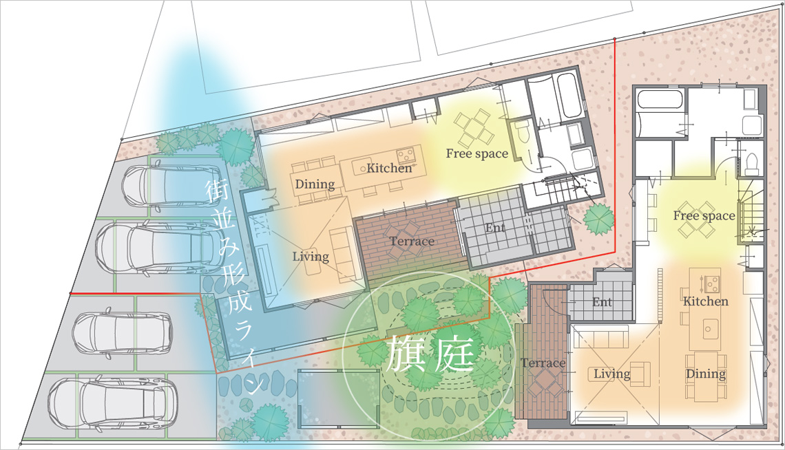 戸建分譲住宅＜旗竿地が生む新たな景色＞